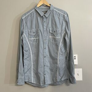 BKE Buckle Shirt Button‎ Down Tailored Fit Long Sleeve Shirt Men's Large EUC